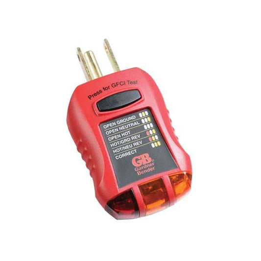 Outlet Hot-Neutral-Ground Tester with GFCI button