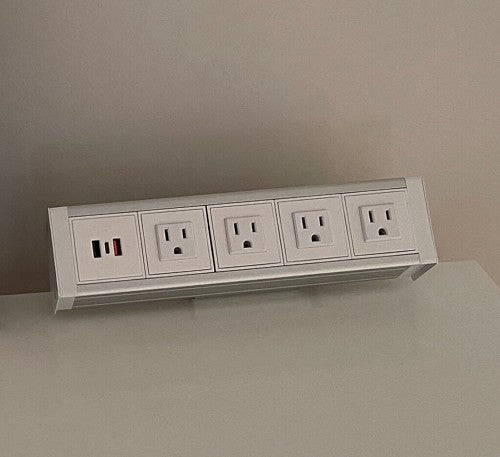 Desktop SafeCharge Power Dock Desk-Mountable Shielded Power Strip and Grounded Charger