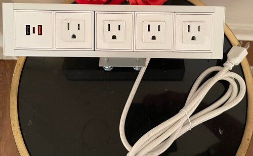 Desktop SafeCharge Power Dock Desk-Mountable Shielded Power Strip and Grounded Charger