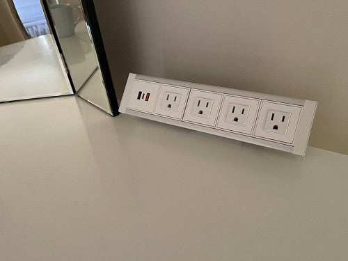 Desktop SafeCharge Power Dock Desk-Mountable Shielded Power Strip and Grounded Charger