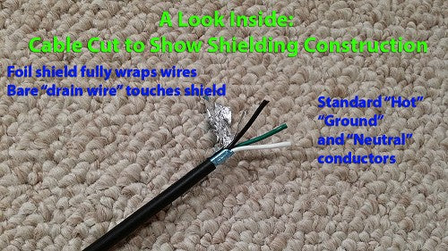 Shielded Power Cable Cord C13 Multipurpose Device Cord - 18 AWG