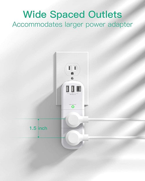 Grounded Low-EMF Phone/Device Charger - Greatest Charger for home, office, and travel - USB A and C plus outlets